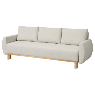 Rozkładana sofa GRUNNARP w kolorze jasnoszarym o nowoczesnym designie, eleganckich liniach i drewnianych nogach. Idealny zarówno do siedzenia, jak i spania.