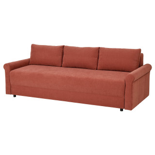 DÅNHULT Sofa 3-osobowa, rozkładana, Silkeryd brązowoczerwony