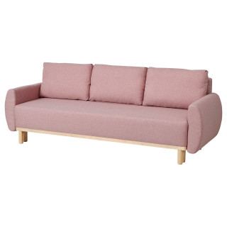 GRUNNARP Sofa 3-osobowa, rozkładana, Gunnared jasny różowy