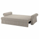 Rozkładana sofa VRETSTORP, w szare paski, łatwo się rozkłada, miękkie poduszki, nowoczesny design.