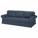 Sofa rozkładana VRETSTORP niebieska, elegancki design, 3-osobowa, nowoczesna, granatowa, tkanina, ramiona na kółkach, 10-letnia gwarancja.